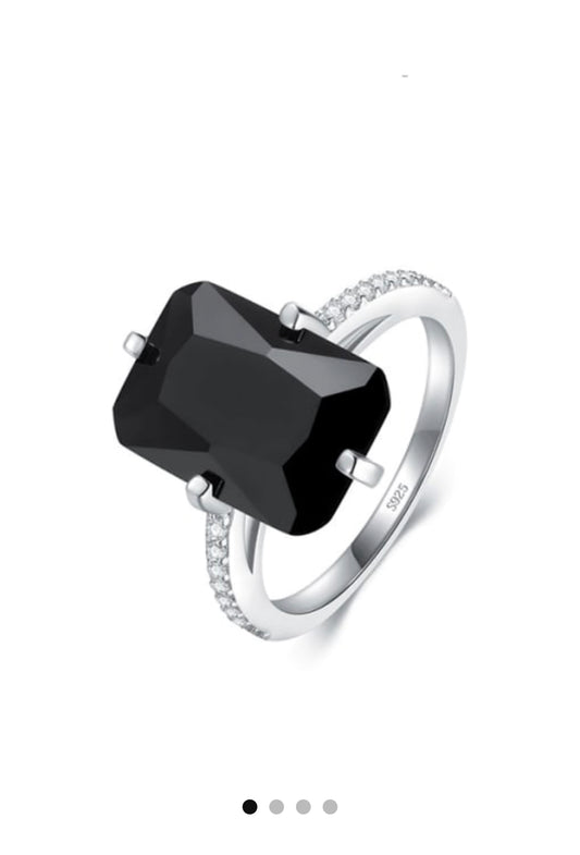 Black Crystal Silver prsteň